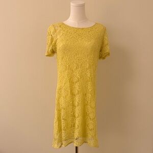 Lolita Lace Mini Dress in Lemon Yellow